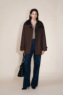 Monica Wasser- und Windabweisende Daunenjacke mit Pelzkragen aus Dreifach-Schutz Mantelstoff