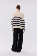 Pull rayé Kirsten en bouclé mélangé laine