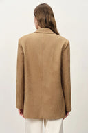 Blazer Kendall à revers cranté et coupe droite en suédine