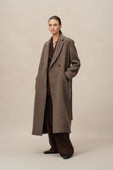 Uomo Asymmetric Coat in Merino Wool Tweed