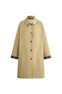 Trench Midi con Polsini a Quadri Nereo in Cotone Leggero