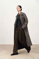 Audrey Kariert Wollmantel aus Fischgrät-Merino-Wolle