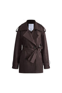 Nellie Großer Revers Kurztrenchcoat aus Kunstwildleder