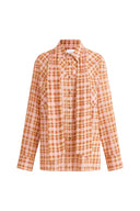 Tartan Detachable Bow Tie Lightweight Shirt in Sheer Cotton