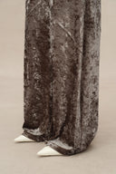 Shining Velvet Straight Leg Trousers in Ice Velvet
