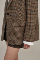 Blazer Meare a Quadri in Lana Merino Mista Pied de Poule