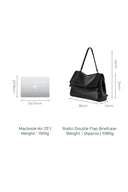 Rialto Double Flap Handbag in Calfskin Leather
