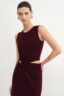 Vestito senza maniche annodato Maja in maglia Tencel Merino