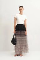Lorelei Lace Mesh Tulle Skirt in Gradient Tulle
