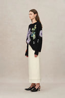 Cyclamen Jacquard Knit Sweater
