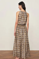 Jocelyn Sleeveless Dress in Crinkled Silk Blend