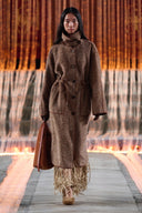 Yuki Drawstring Wool Coat in Alpaca Loop Wool