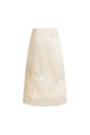 Aurelia Laced Cutout Skirt in Acetate Satin