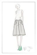 Victoria Bermuda-Shorts aus Leinen Fischgrätmuster