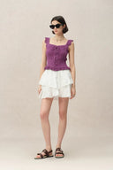 Vicky Ruffle Mini Skirt in Fine Cotton Voile