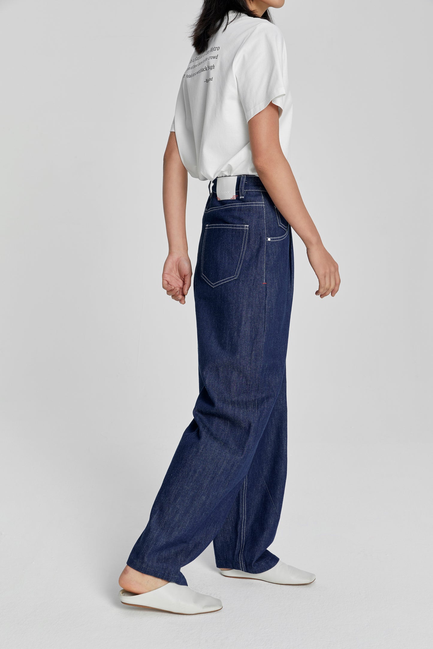 Classiq High-Waisted Denim Jeans in Cotton Blend