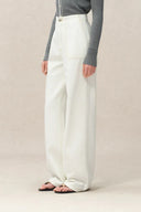 Vivian High Rise No Waistband Straight Leg Jeans in Lyocell Denim