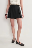 Short-Jupe Plissé Taille Moyenne Emily Wren en Sergé Fin