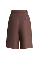 Victoria Bermuda Shorts in Linen Herringbone