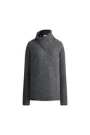 Hannah Asymmetrical Scarf Collar Sweater in Yak Down Knit