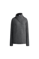 Hannah Asymmetrical Scarf Collar Sweater in Yak Down Knit