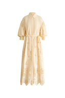 Louise besticktes Hemdblusenkleid aus Baumwoll-Popelin