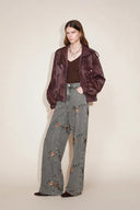 Star Straight Leg Jeans in Beaded Cotton Denim