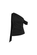 Overture One-Shoulder Ruched Top in Four Way Stretch Fabric