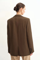 Completo coordinato blazer e pantaloni Fanny a righe spina di pesce in cotone