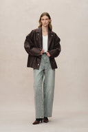 Veste biker vintage Irina en cuir vegan