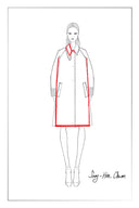 Trench Midi con Polsini a Quadri Nereo in Cotone Leggero