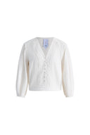 Blusa Elli con Mangas Abullonadas y Bordado en Algodón