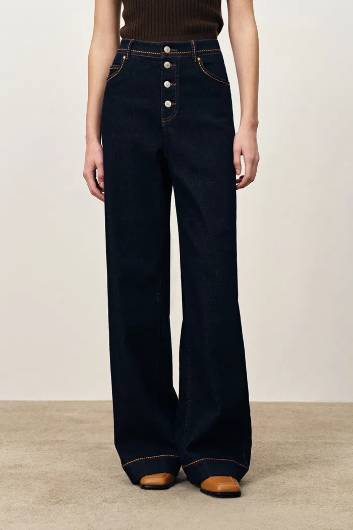 Calista Boho Inspired Embroidered Jeans in Stretchy Denim