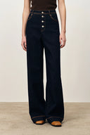 Calista Boho-inspirierte bestickte Jeans aus stretchigem Denim