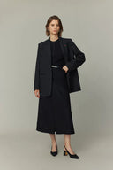 Traje Blazer Sander con Costuras a Mano en Contraste en Lana Merino Fina