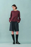 Lotus Red Crewneck Sweatshirt in Cotton