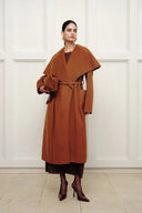 Eliza Cape Style Belted Wool Coat in Double-Face Merino-Cashmere
