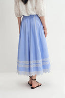 Imperia Embroidered Skirt in Premium Cotton Poplin