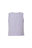 Hailey Weste mit Kontrastbesatz aus Fischgrät-Tweed