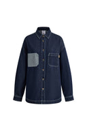 Ensemble chemise et short en denim à surpiqûres contrastées Harlow en denim coton léger