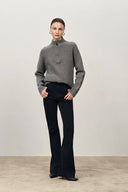 Vera Washed Charcoal Micro Flared Jeans in Stretchy Denim