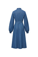 Lia Long Sleeve Dress in Lyocell Denim