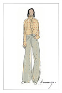 Hadrian Studded Wide Leg Jeans in Cotton Denim