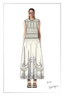 Vittra Embroidery and Woven Sleeveless Dress in Crochet with Cotton Linen Knit