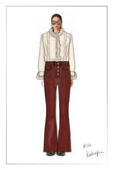 Charlotte Shimmer Ruched Ruffle Blouse