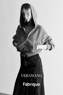Illusion-S Crop Hoodie in Bright Silk Knitting - Light Grey