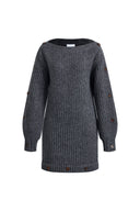 Robe ajustable épaules dénudées Kylie en tricot laine mérinos fil grossier