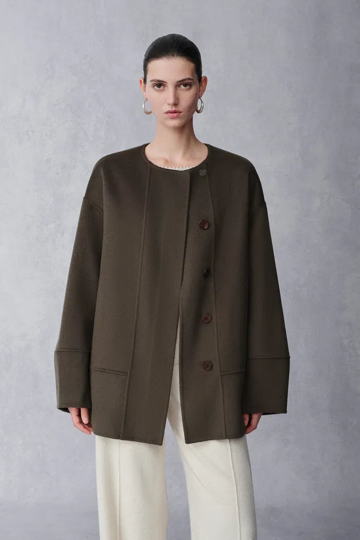 Ryan Wool Short Coat in Double Face Merino Cashmere