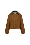 Nechi Cropped Denim Jacket in Washed Cotton Denim