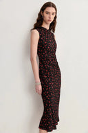 Blair Sleeveless Cheongsam Dress in Textured Mulberry Silk